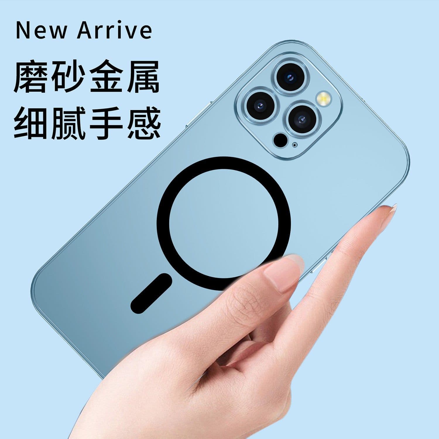 image-Magnetic iPhone 15 Pro Max Phone Case - Titanium Gray Metal with Lens Film