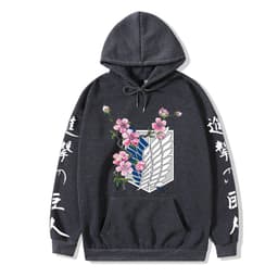 image-2021 couples wear autumn and winter new popular anime attack giant series illustration loose casual hooded sweater women