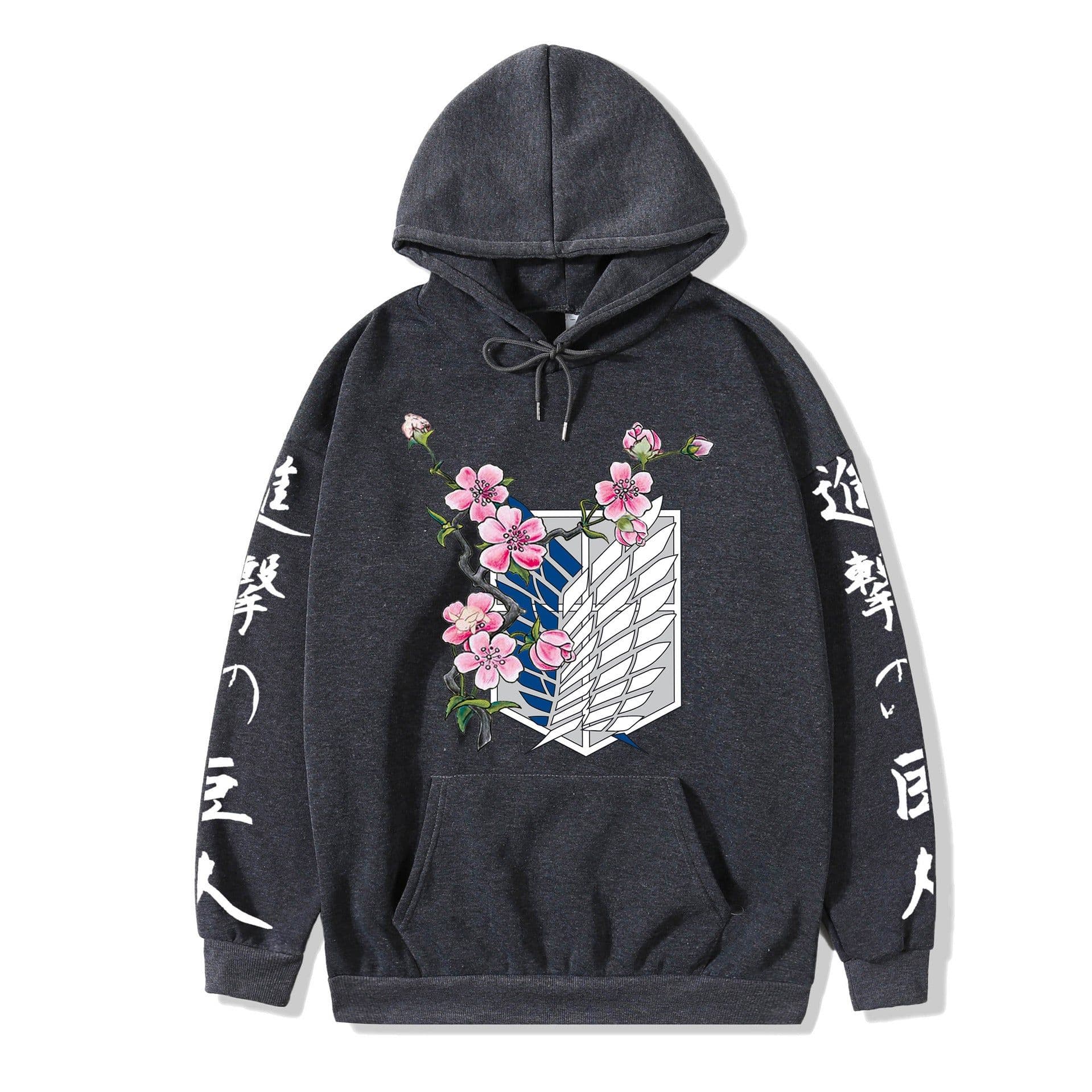 image-2021 couples wear autumn and winter new popular anime attack giant series illustration loose casual hooded sweater women
