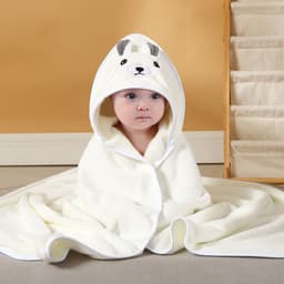image-Mu Mu Xiong Baby Swaddle Quilt - Elk Coffee Coral Fleece 105cm Newborn
