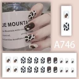 image-Fresh French flowers, cute ins wind, ice and transparent stars, long style, short style, white, high-end manicure and wearable nails