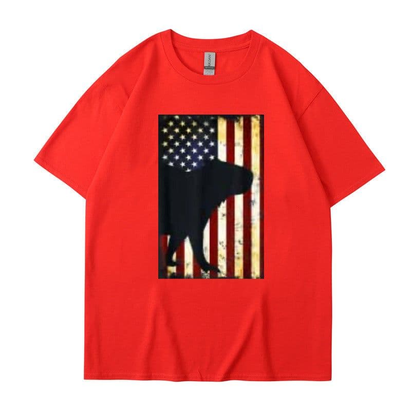 image-Men's Cartoon T-Shirt Dark Gray Cotton Short Sleeve