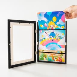 image-Popular A4 Magnetic Flip Photo Frame - Kids Art Storage Two-Part Graffiti Stand (70 characters)