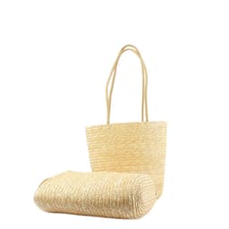 image-Straw Shoulder Bag Women - White Bucket Woven