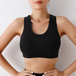 image-Dai Jiaoyi Pink Yoga Sports Bra with Chest Pad - XL, Nylon/Nylon