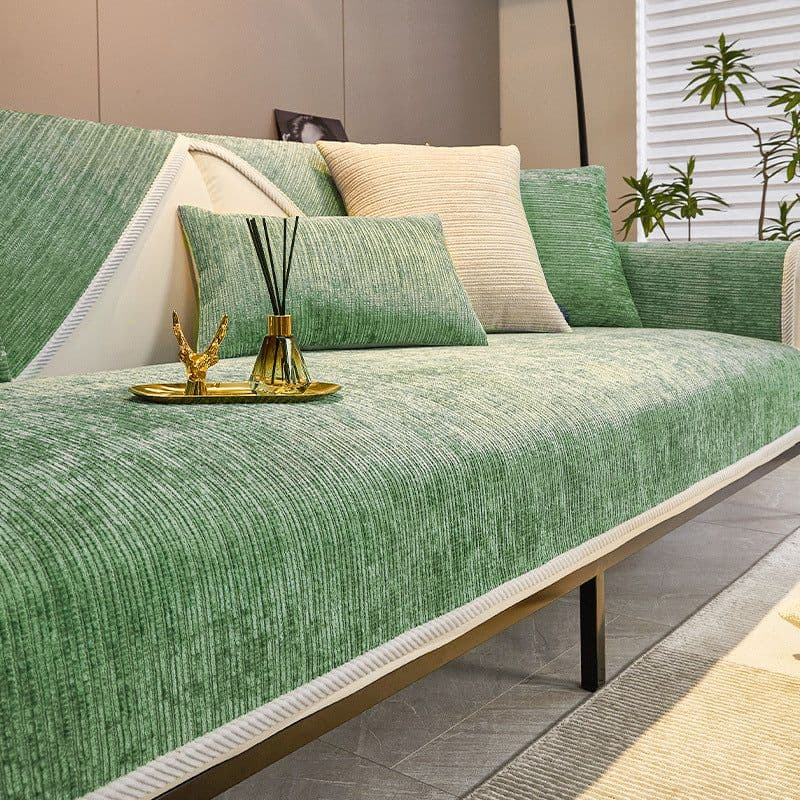 image-Hongyuan Fashion Chenille Sofa Cushion, Green, Universal Cover