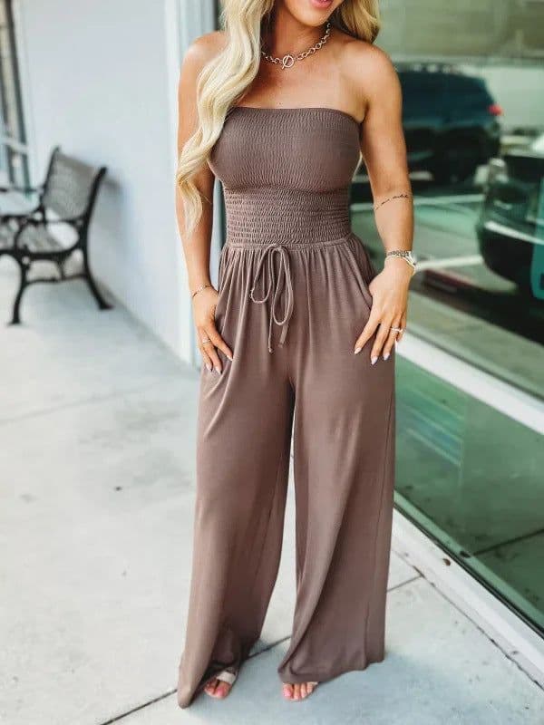 image-Women's 2023 Cross-Border Loose Jumpsuit - Solid Color