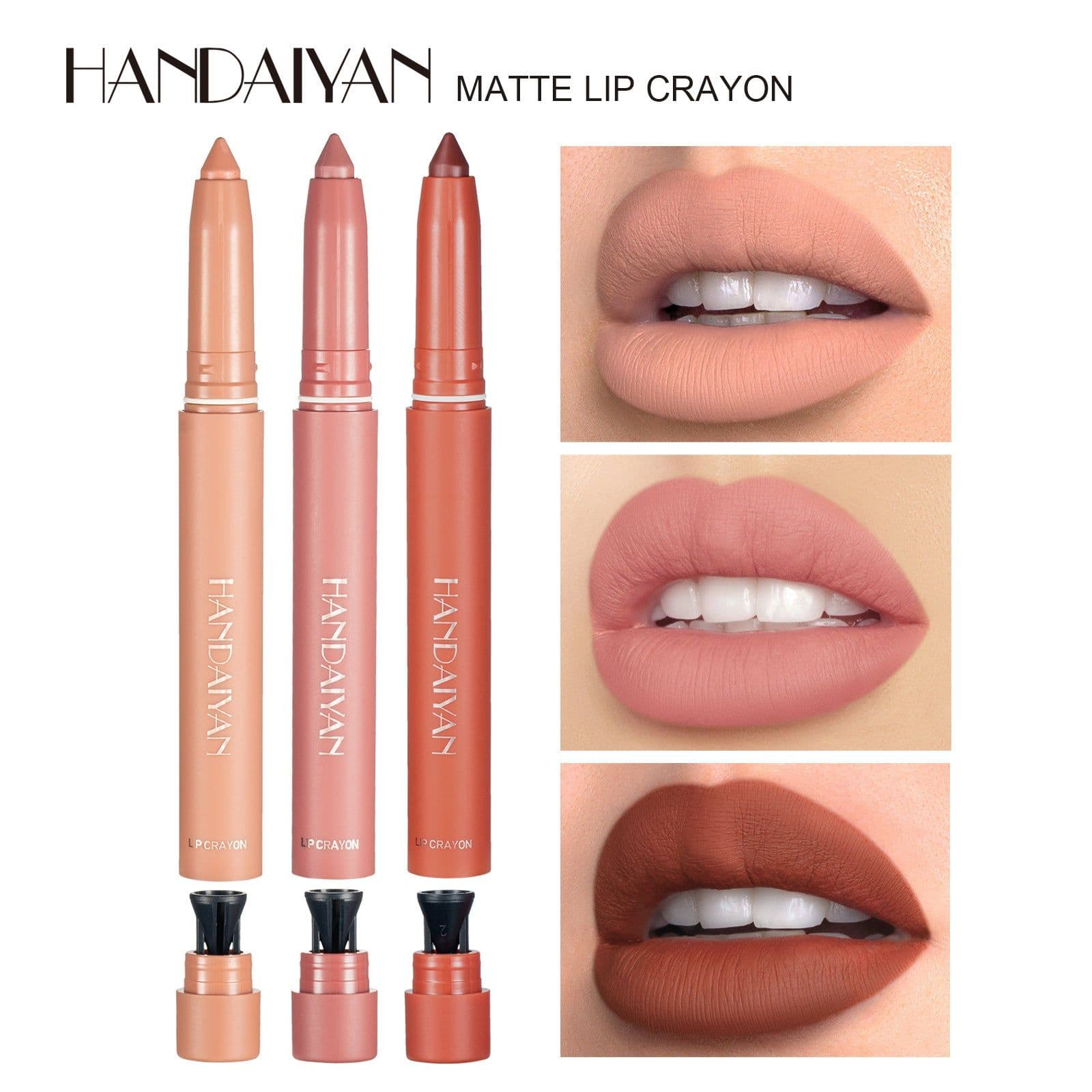 image-HANDAIYAN Matte Lip Liner Dual-Purpose Lipstick Lip Gloss - Non-Stick