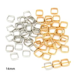 image-DIY Plastic Resin Heart Shape Beads - 25pcs Gold/White/K Set