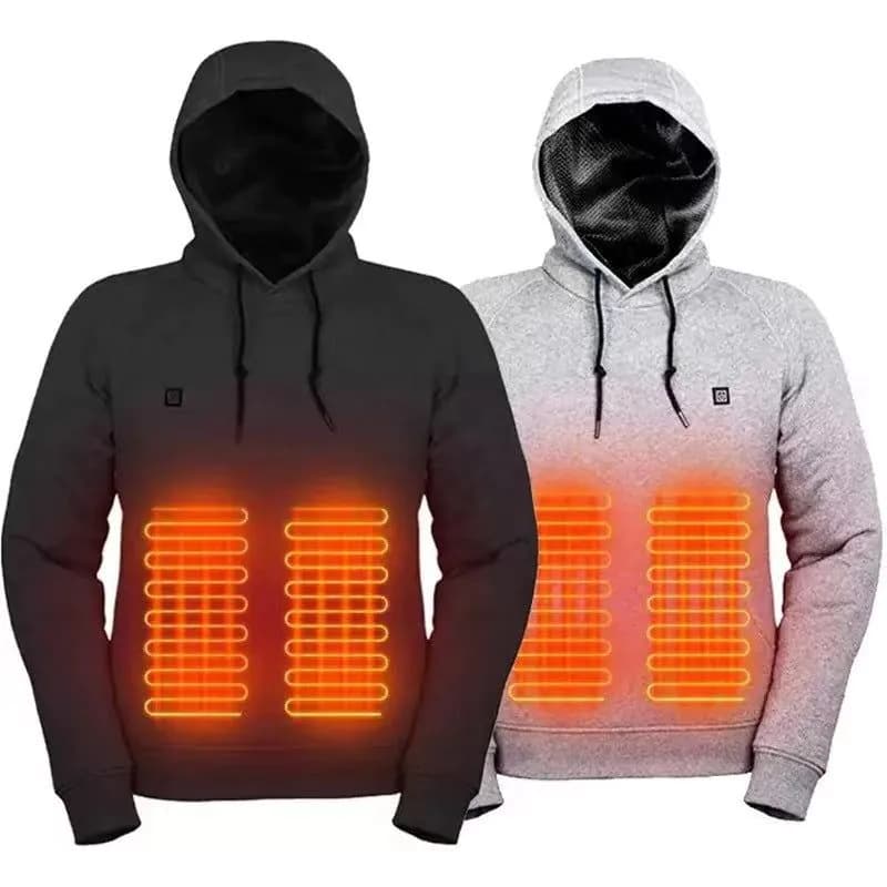image-New smart usb heating sweatshirt coral velvet five-zone heating suit for men and women same style casual sweatshirt factory direct sale