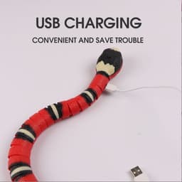 image-Pet remote control electric induction intelligent obstacle avoidance Bungarus snake snake cat toy scary trick rattlesnake