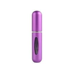 image-New portable 5ml mini self-pump perfume bottle bottom refillable spray bottle aluminum perfume empty bottle