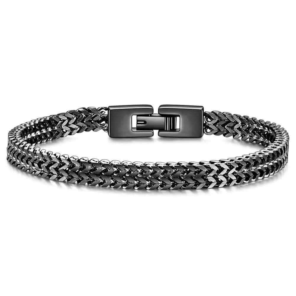 image-Trendy Hip-Hop RapHap Steel Snake Chain Bracelet - Titanium Steel