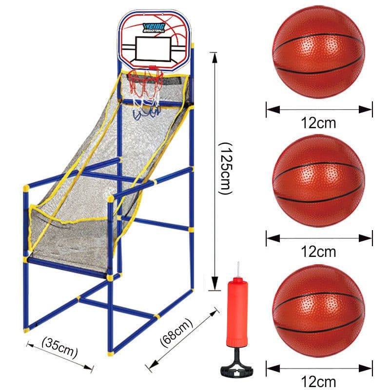 image-Kids' Portable Shooting Machine, Basketball Toy Indoor/Outdoor - Red, 1.49M Height