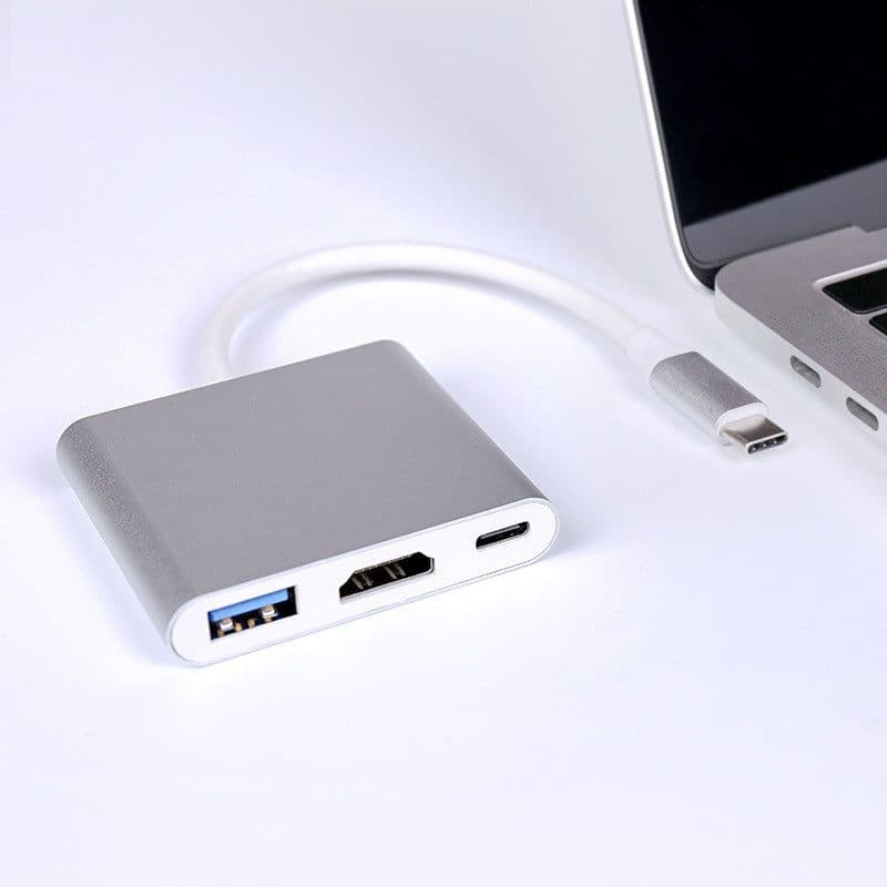 image-XWD 4K Docking Station - Gray Black 3-in-1 Adapter Cable