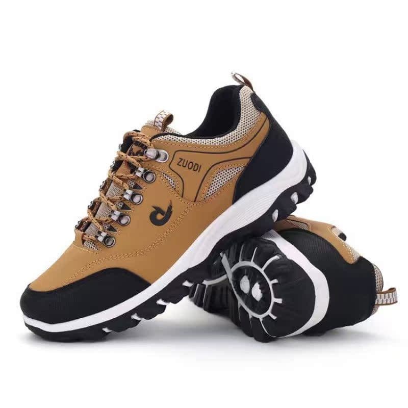 image-Hongxiang 2303 Men's Hiking Sneakers - Grey Flat Heel Low Tops 50 Size