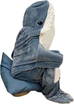 image-Shark Blanket Hoodie - Soft Flannel Wearable Sleeping Bag