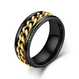 image-New simple transfer jewelry men's titanium steel rotatable beer bottle chain ring personality domineering ring