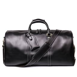 image-Men's Crazy Horse Leather Messenger Bag Cross Border Travel Satchel Dark Brown