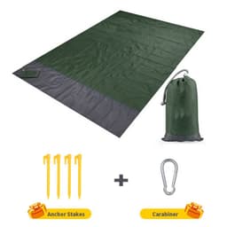 image-Portable Picnic Mat 200x210cm Waterproof Army Green