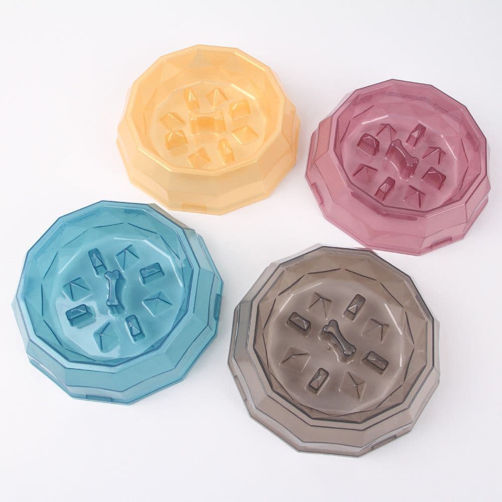 image-Dog Bowl Slow Feeder - Red Anti-Slip Plastic