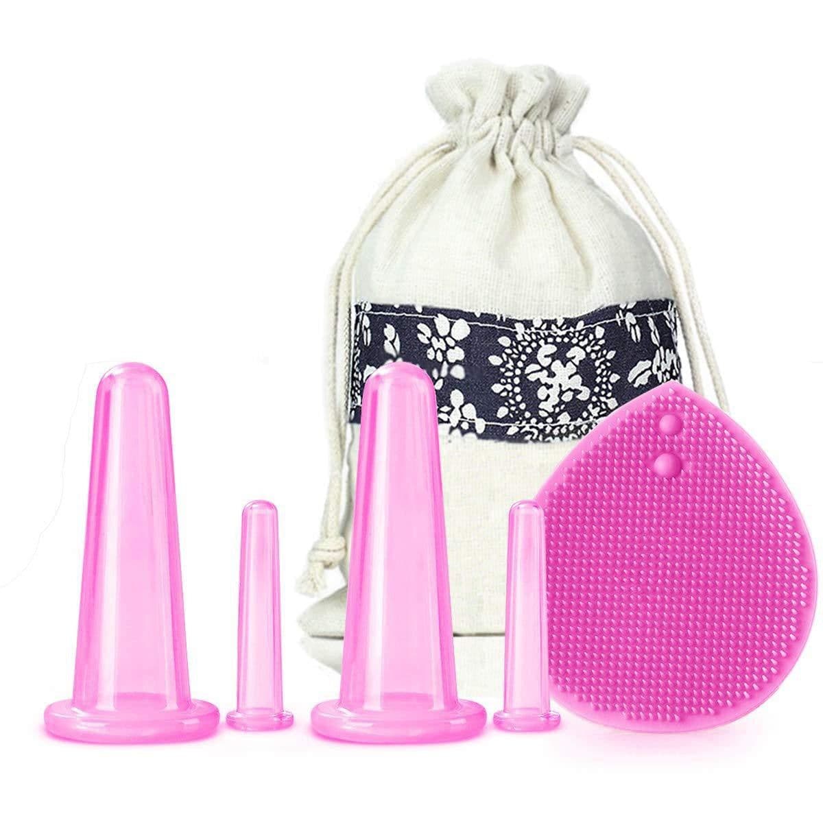 image-Spot high-transparency silicone cupping device, household vacuum massage cup, food-grade moisture-absorbing silicone cupping