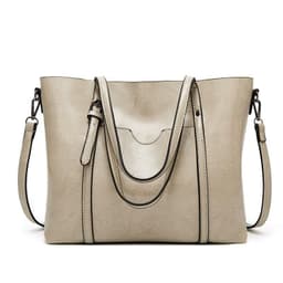 image-ANNMUU Tote Bag - Brown PU Leather Shoulder Bag