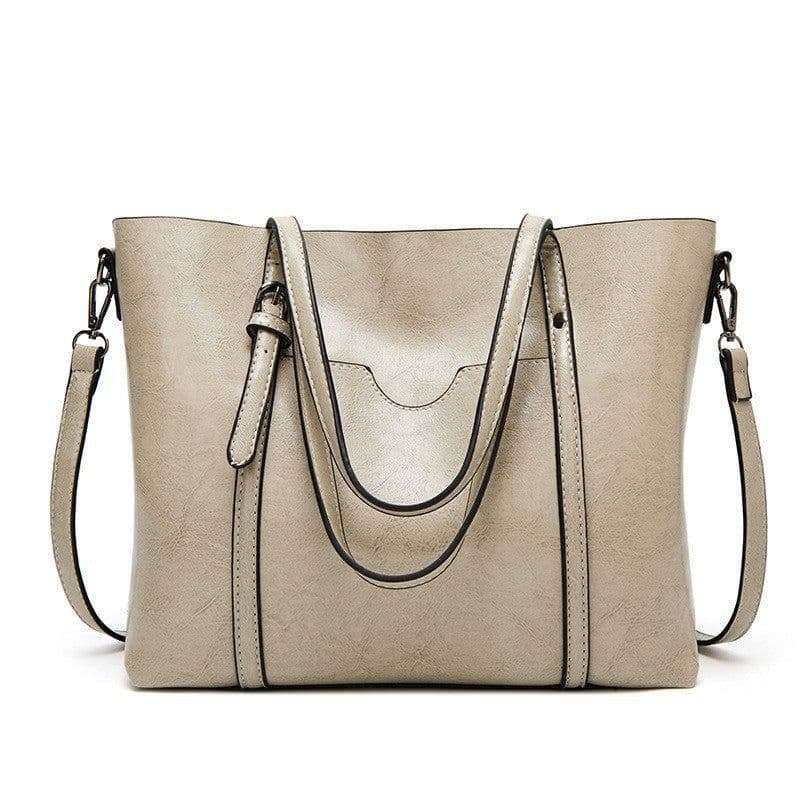 image-ANNMUU Tote Bag - Brown PU Leather Shoulder Bag