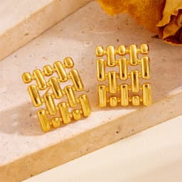 image-Water Drop Earrings - 18K Gold Plated Titanium Steel
