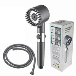 image-Shower Head Set with Handheld Bracket - Gray ABS