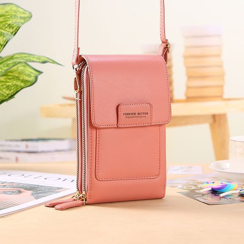 image-2022 new touch screen mobile phone bag female small oblique cute mobile phone small bag fashion wallet vertical section