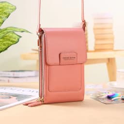 image-2022 new touch screen mobile phone bag female small oblique cute mobile phone small bag fashion wallet vertical section