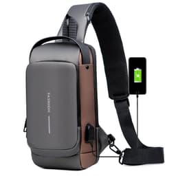 image-Men's Chest Bag Oxford Anti-Theft Shoulder Bag Black