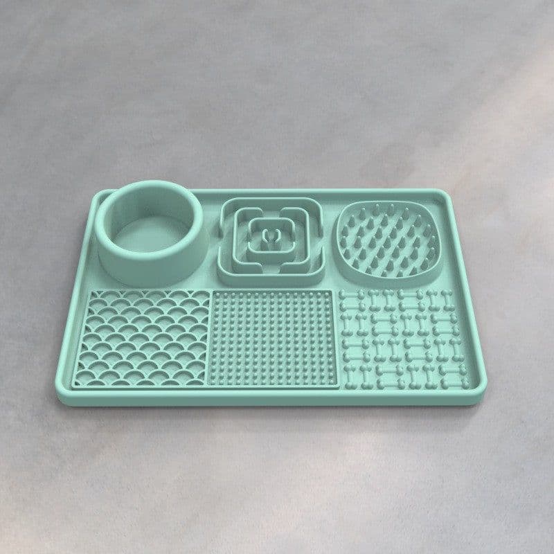 image-Pet Licking Mat - Blue Silica Gel Slow Feed Placemat, Gift (60 characters)