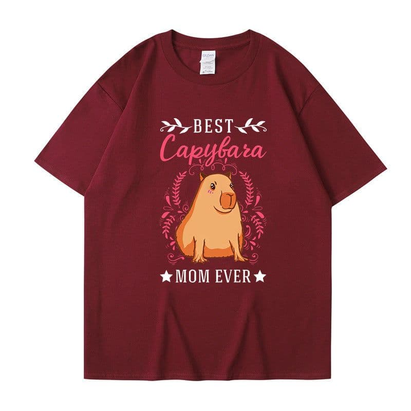 image-Cross-border independent station new summer cartoon cute Harajuku style printed cotton short-sleeved men's and women's T-shirt tops