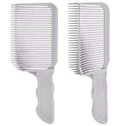 image-Men's Grey Clipper Comb, Curved V-Shaped Hair Comb, 15-20CM Plastic