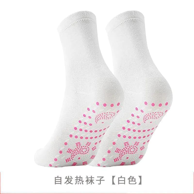 image-Yuehong wormwood self-heating socks warm feet warm massage health care socks washable cotton mid-tube socks