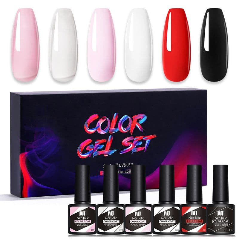 image-Nee Jolie UV Gel Nail Polish Set - 6 Colors 8.5ml