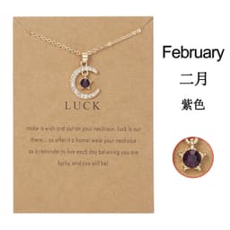 image-Birthstone Necklace - December Turquoise Star Moon