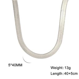 image-Stainless Steel Snake Chain Necklace Unisex 41-50cm