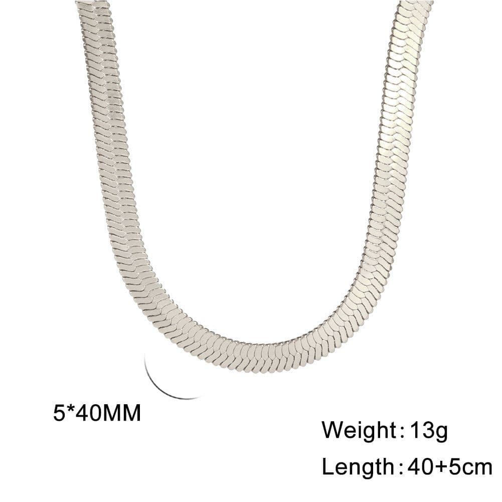 image-Stainless Steel Snake Chain Necklace Unisex 41-50cm
