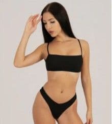 image-Women's Strappy Bikini Swimsuit - Breathable Polyester