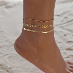 image-Lan Yi Hua Shi Anklet - Rhinestone Multilayer Women's
