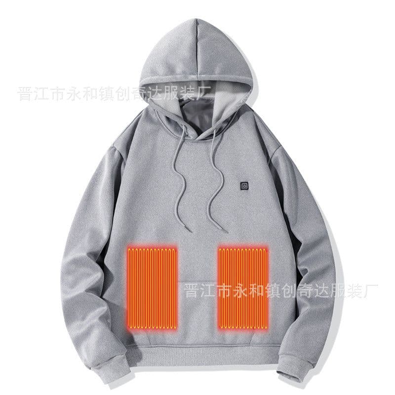 image-2023 Men's USB 5 Zone Heating Sweatshirt - Warm Outdoor Electric Hoodie