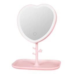 image-LED Folding Makeup Mirror - White Dimmable Portable Vanity Mirror for Home
