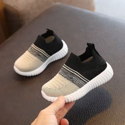 image-Children's Fly-Knit Shoes - Breathable Casual Striped