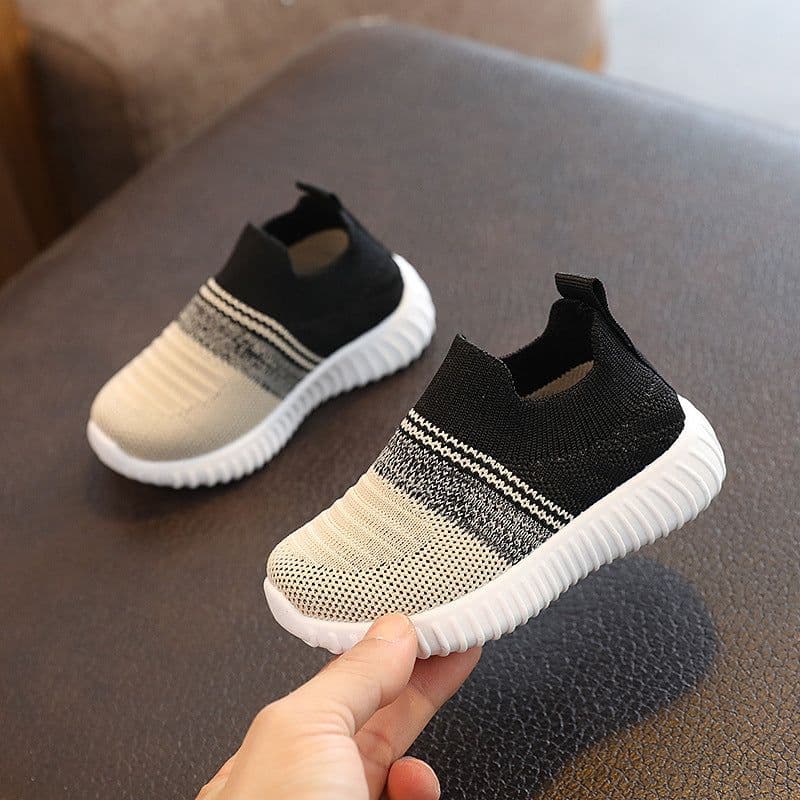 image-Children's Fly-Knit Shoes - Breathable Casual Striped