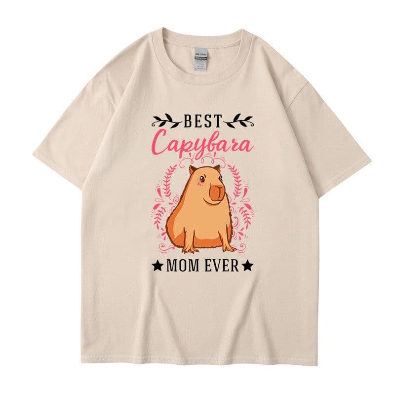 image-Cross-border independent station new summer cartoon cute Harajuku style printed cotton short-sleeved men's and women's T-shirt tops