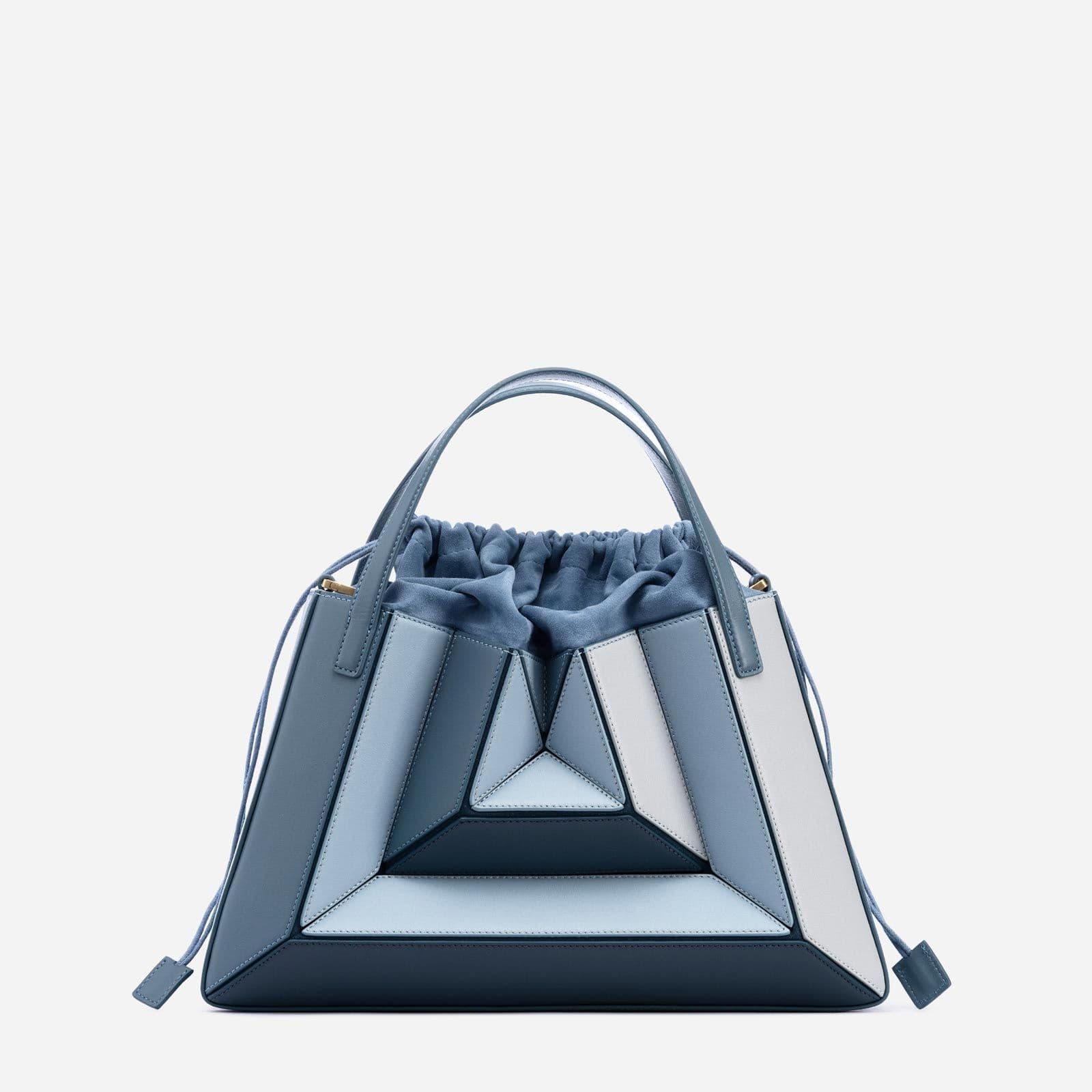 image-Contrast Color Splicing Handbag Women's Drawstring