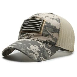 image-American Flag Baseball Cap - Blue Mesh Men's Outdoor Velcro Cap